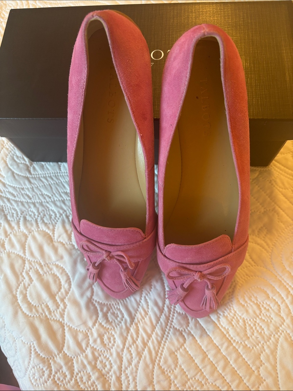 Talbots Pink Suede Tassel Loafers